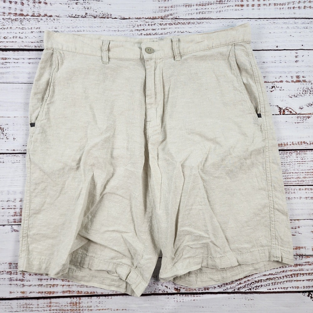 Patagonia Back Step Shorts Mens 34 57735 Beige Hemp Organic Cotton Summer Flat